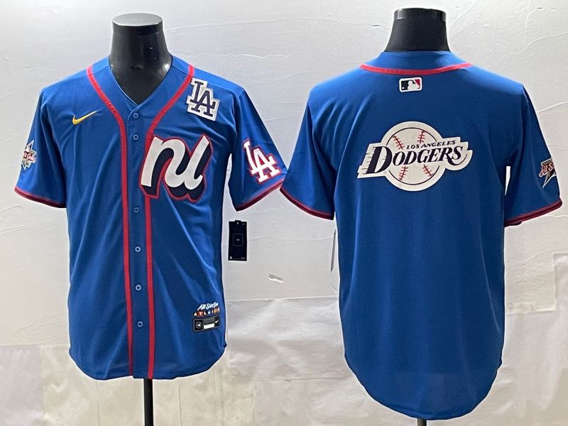 Men 2025 Los Angeles Dodgers Blank Blue All star Blank Blue Nike MLB Jersey style 10->kansas city royals->MLB Jersey